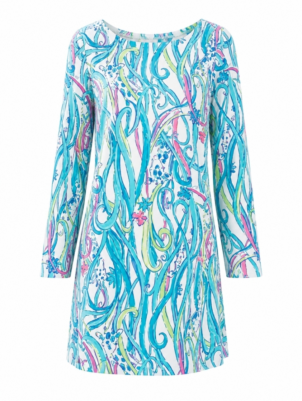 Lilly Pulitzer Collette Tunic Dress Size Small Blue Swirls EUC